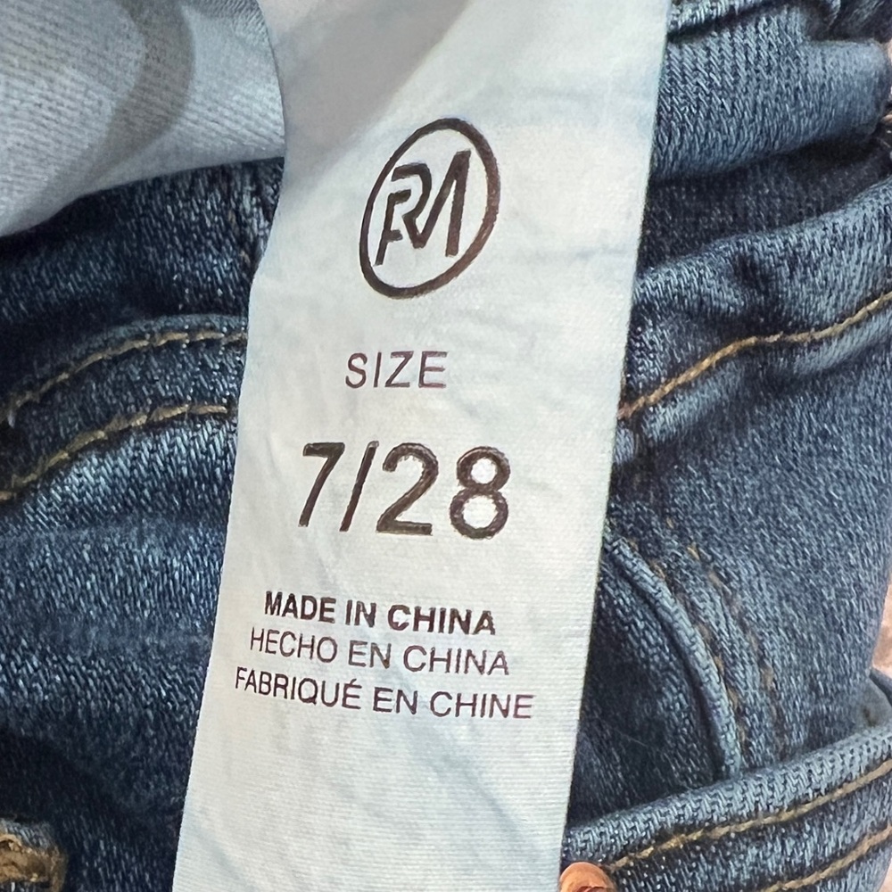 Blue Denim Jeans with Leather Patch - Picture 4 of 4